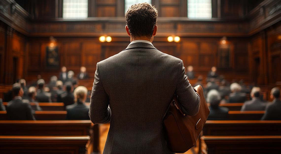 lawyer walking into court
